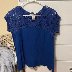 DKNY Royal Blue Lace Women's Blouse